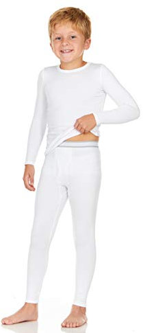 Thermajohn Jungen Thermounterwäsche-Set mit Fleecefutter - Weiß - Mittel