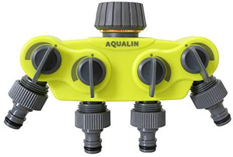 Aqualin Répartiteur d'eau 4 voies en Y pour tuyau d'arrosage - Répartiteur d'eau - Version mise à jour
