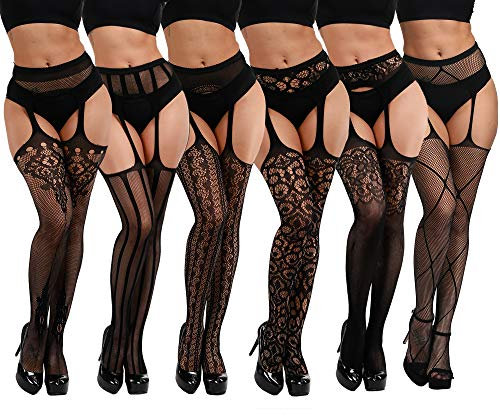DRESHOW 6 Stück Sexy Elastisch Netzstrumpfhose Straps Strumpfhose Strümpfe Strumpfhosen für Damen