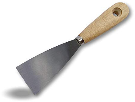 Kibros Couteau à enduire acier poli spatule grattoir 50 mm | Acier poli, largeur 50 mm, spatule grattoir mastic apprêt enduit, gratter peintures vernis, carrosserie maçonnerie.