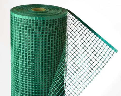 EraGreen® Kunststoffzaun 25 m x 1,2 m Breite - Hühnerzaun in dunkelgrün - Gartenzaun robust und witterungsbeständig - Geflügelzaun - Begrenzungszaun