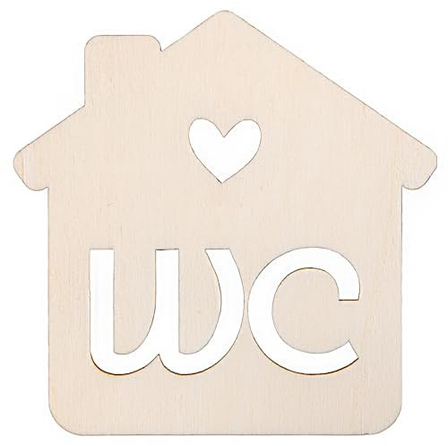Logbuch-Verlag Placa para puerta de inodoro unisex con diseño de caseta de madera, 10 cm, color natural