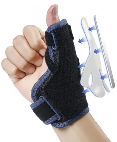 ABYON Daumenbandage Rechts und Links, Daumenschiene mit 2 Abnehmbar Schienen für Ultrastarke Unterstützung für Daumensattelgelenk, Sehnenscheidenentzündung