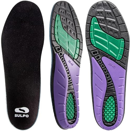 SULPO Orthopädische Einlegesohlen - Plantarfasziitis Einlagen für maximalen Komfort - Schuheinlagen Gel für Dämpfung und Unterstützung - Sporteinlagen für den ganztägigen Gebrauch Große 41-42