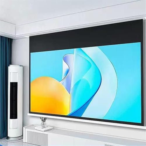 100 Motorized Projector Screen, Electric Diagonal Automatic Projection with Remote Control, 16:9 Wall/Ceiling Mount Movies Screen for Office Video Game(72in)