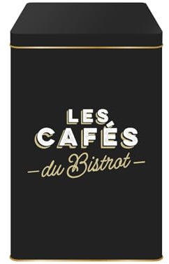 COOK CONCEPT, BT6823, Boîte Métal Café Bistrot Élégante pour Rangement Pratique et Esthétique, Protection Optimale des Aliments, Taille 10,8x18,4x10,8 cm, Couleurs Noir, Vert, Beige