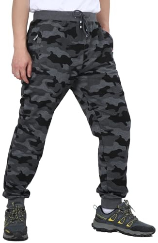 HomKuch Pantaloni da Uomo a cordone Camo Pantaloni da Lavoro Camuflaggio Jogger in Corsa Pantaloni da Allenamento