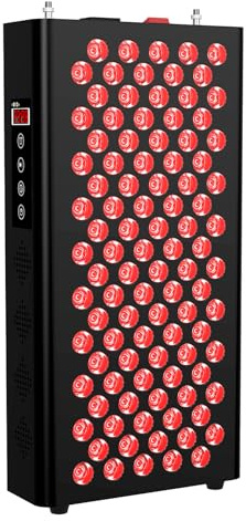 Panneau de thérapie infrarouge - 100 LED - 500 W - Appareil de thérapie à la lumière rouge pour le corps - Avec minuterie - 660 nm et 850 nm - Lampe infrarouge pour la récupération, l'amélioration du