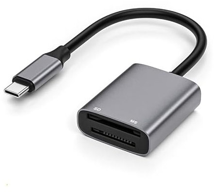 DUOBAGMA MS SD-kortläsare USB C, 2-i-1 USB-C till SD-kortadapter, kortläsare minneskortsadapter SD-kortadapter