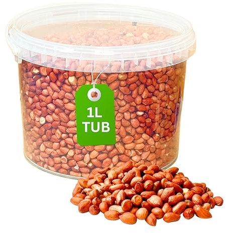 (1L TUB) Peanut Whole for Wild Bird Food - 100% Natural Ingredients High Energy Nuts for Garden Birds