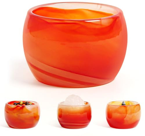 Orientrea 1 pezzo Agata rossa naturale Cristallo di guarigione fatto a mano Ciotole cinese tazza da tè per la decorazione della casa, Reiki, meditazione, stoccaggio gioielli, regali