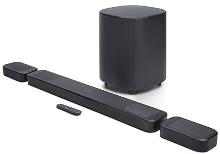 JBL Bar 1000MK2-7.1.4 Channel soundbar System with Detachable Surround Speakers, MultiBeam 3.0, Dolby Atmos and DTS:X, 480W RMS with 10 Sub & Works with Voice Assistant-Enabled Speakers (Black)