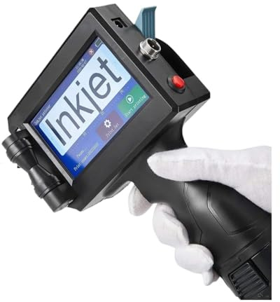 YXZKJZJ Portable 12.7mm Handheld Inkjet Printer QR Barcode Batch Number Expiry Date Label Printer Gun 25 Languages Non-encrypted Quick-drying for Labeling and Coding(Model1)