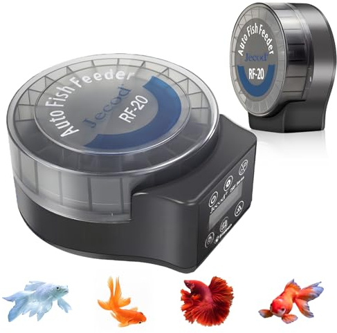 Automatischer Fischfutterautomat Für Aquarium, Futterautomat Aquarium 140ml, Automatische Fischzufuhr Mit Timer, Futterspender Für Aquarien Mit Einstellbarer 6-Stufen-Kontrolle