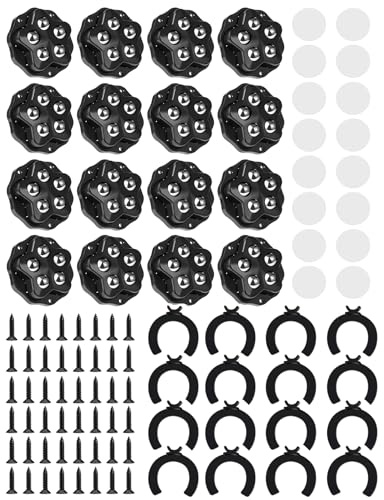 Rotelle per mobili 16 pezzi piatte per carichi pesanti 300 kg sferiche 360° per mobili piccole Autoadesive Montaggio con viti per divani armadi elettrodomestici