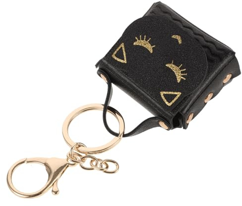 MAGICLULU Porte-clés Chat Noir Mini Porte-Monnaie en PU, Pendentif Carton