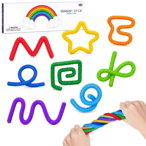 Fyhqwf 8 PièCes Jouet Sensoriel Silicone Fidget Toy Stretch Set