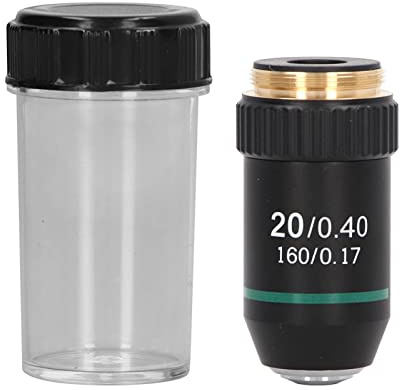 Vistreck Achromatic 20X Microscope Objective Lens, Brass Chrome Plated, 20.2mm Interface