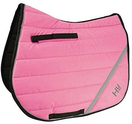 Hy - Tapis de selle pour chevaux REFLECTOR (Poney/cob) (Rose)