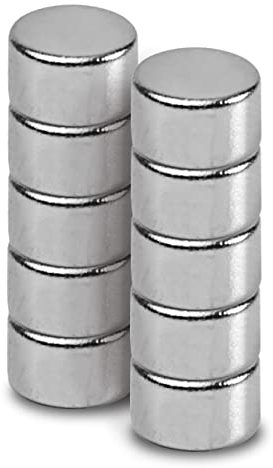 MAUL Magnete al neodimio Ø 5 x 3 mm (confezione da 10 pezzi) | Magneti per un uso versatile | Magnete rotondo con design elegante e moderno | Magneti forti per lavagna magnetica, nastro magnetico,