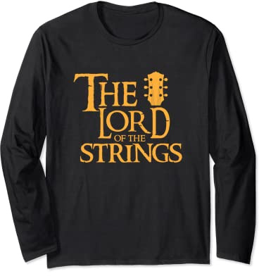 The Lord Of The Strings T-Shirt Divertente Chitarra Bassista Maglia a Manica