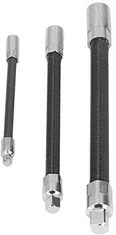 Garosa 3Pcs Flexible Extension Bar 1/2 1/4 3/8 Shaft Drive Extension Bar Set Shaft Drive Adapter Bit Holder for Electric Drills Wrenches Automotive Repairing