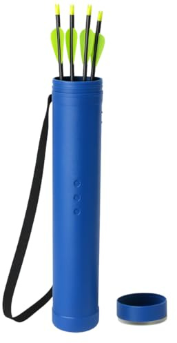 Drake Pfeilröhre ausziehbar – Pfeilköcher aus robustem Kunststoff mit Tragegurt – Pfeile sicher aufbewahren und transportieren – Bogensport Zubehör für Recurve- und Langbogen (Farbe: Blau)
