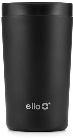 Ello Jones Stainless Steel Travel Coffee Mug - Travel Tea Mug, 11oz, Black