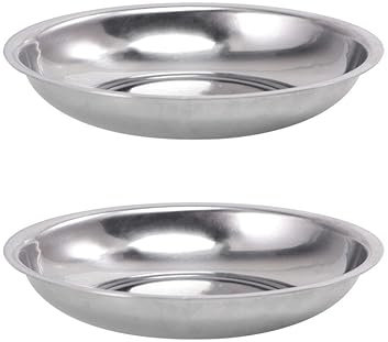 2 Piezas Platos De Acero Inoxidable Platos De Fondue Cuenco Redondo Para Condimentos Cuenco De Salsa De Soja Platos Sazonadores Alimento Plato De Merienda Niño Olla Caliente