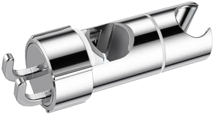 JIEYUCHU Duschstange Halterung Universal, 360° Verstellbar mit 2 Haken, ABS Material, Silber, Chrom Finish