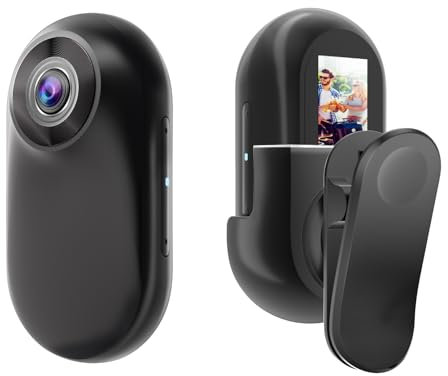 OBEST Action Cam,1080p HD Fotocamera Sportiva,Mini Action Cam 360° con Schermo e Scheda TF da 128 G,Telecamera Moto Portatile,Videocamere Sportive,Vlog Camera,Telecamera Casco Moto