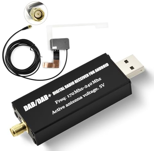 Hodozzy Adattatore DAB/DAB+ per Auto, Sintonizzatore Digitale USB Android, Modulo Universale con Antenna - Box Radio
