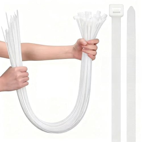 Bridas Plastico Extra grande 100pcs 450mmx10mm, Bridas Largas, Bridas para Cables Anchas Gigantes Brida Plástico Gruesas Fuertes Resistentes A Los Rayos UV Zip Ties