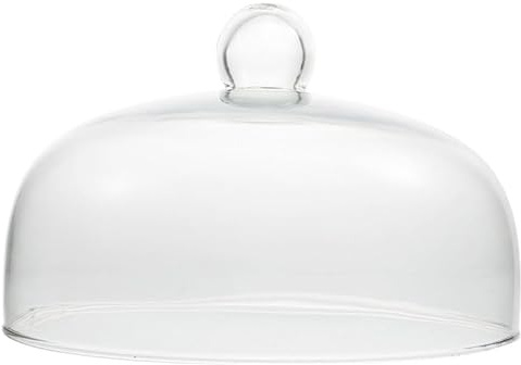 Mikikit Grande Cloche à Gâteau en Verre Transparent 16 cm - Dôme de Protection pour Pâtisseries, Fromages et Desserts - Couvercle Alimentaire avec Poignée Ronde - Nettoyage Facile