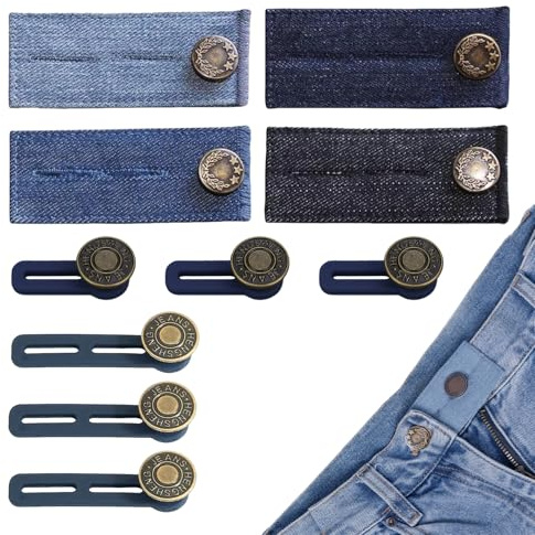 10 Stück Hosenbunderweiterung Knopf Taille,Schwangerschaft Hosenerweiterung,Verstellbarer Hosenknopf Verlängerung,Hosenbund Erweiterung Knopf,Bunddehner für Jeans Schwangere Hosen Kleid Hosen,Unisex