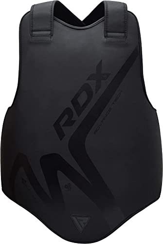 RDX Körperschutz Kampfsport, Bauchschutz Kickboxen MMA Boxen Muay Thai NIOR Body Protector, Verstellbar Kampfweste, Körperschutzweste Brustschutz Taekwondo Karate, Chest Guard Körperpanzer, Schwarz