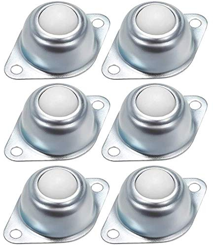 AMACOAM Transfert à Billes Roulettes pour Meubles Roulettes Transfert à Rouleaux Unités de Transfert à Billes Fer Galvanisé avec Boules en Nylon pour Transmission Meubles Fauteuil Roulant 6 Pièces