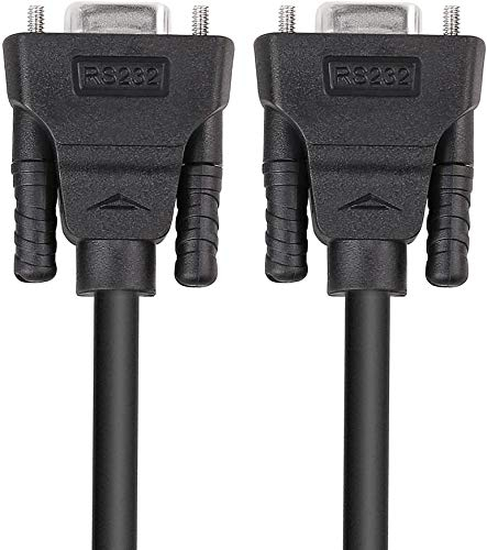 DTech DB9 RS232 Câble de série femelle vers femelle Null modem Câble croisé TX/RX pour la communication de données (2 m, noir)