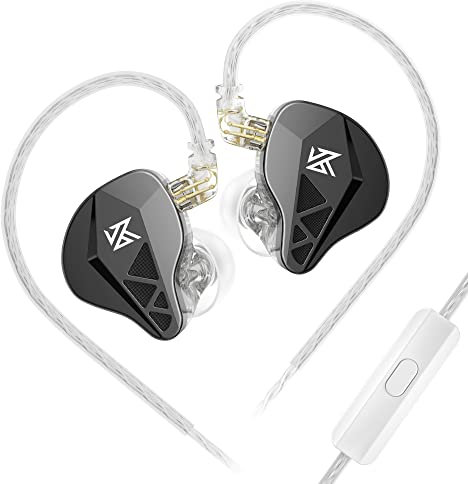 keephifi KZ EDXS - Auriculares intraurales de 10 mm, Controlador dinámico HiFi 3D, in Ear Monitor de Metal con Cable KZ IEMS con Sonido de Alta resolución y Cable Desmontable (con micrófono)