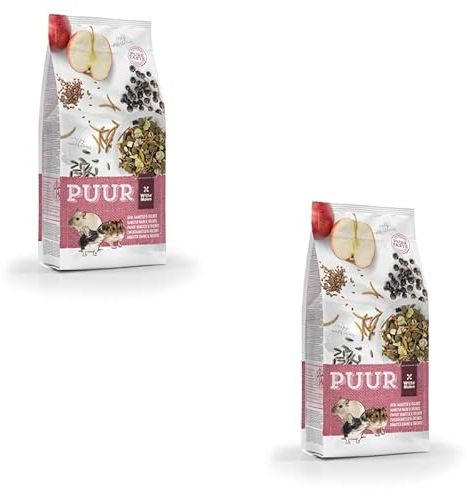 Witte Molen PUUR Zwerghamster & Freunde | Doppelpack | 2 x 400 g | Futter für Mäuse und Zwerghamster ohne künstliche Zusätze | Mit hochwertigen Tierproteinen und Präbiotika