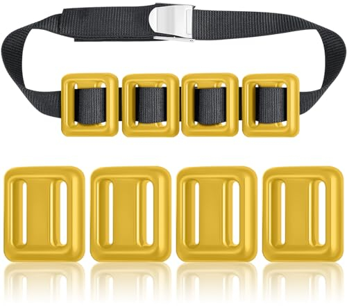 Tellegloww 4 Stück 1 kg Tauchgewichte, Gürtel für Tauchen, beschichtete Tauchgewichte, Nylon, Tauchgürtel mit 1 Metall-Schnellverschluss-Schnalle für freies Tauchen, Speerangeln