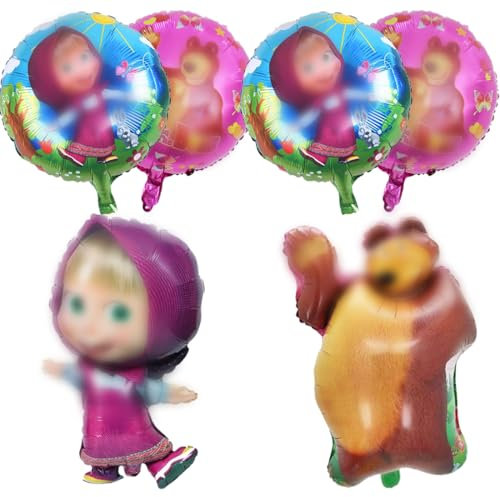 6 Stück Folienballons Kinder, Helium Ballons Kinder, Luftballon Helium Geburtstag, Helium Ballons Geburtstag, Folienballon Geburtstag, Kinder Party Deko