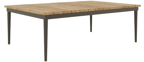 OUTLIV. Monet Loungetisch 120x80 cm aus Aluminium und Teak in Anthrazit/Natur für die Terrasse