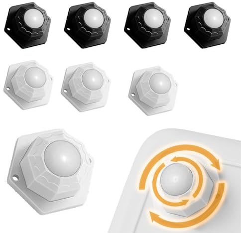 SVOCK 8 Pezzi Rotelle per Elettrodomestici, Sposta Mobili con Ruote Materiale in Nylon, Ruote Autoadesive Rotazione, Rotelle per Mobili Piccole Autoadesiva, Ruote Mobili per Utensili da Cucina