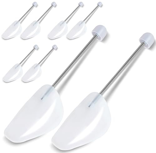 Solvant 4 Paar Schuhspanner, Schuhdehner aus Kunststoff, Transparente Verstellbare Metallfeder Schuhspanner Herren