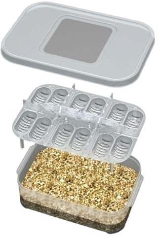 jlceh Reptilien-Eier-Inkubator, 12 Fächer, Schlangeneier-Inkubator, Brutkästen für Bruteier, tragbarer Reptilien-Inkubator für kleine Reptilien