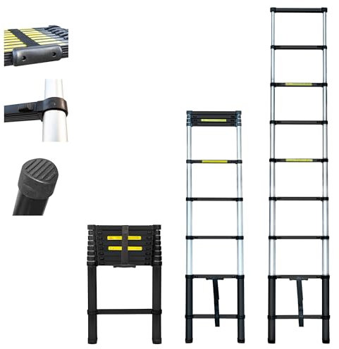 Telescoo9, échelle télescopique Basique 9 marches, Hauteur de Travail Max 3,5m