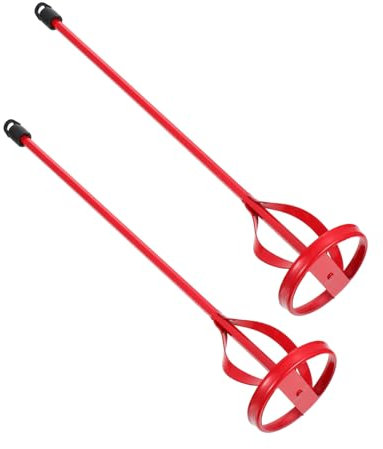DOITOOL 2pcs Red Paint Stirrer Manual for Cement Putty Paint Coating in Home Projects