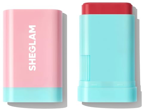 SHEGLAM Glass Glow Blush Stick Creme für Wangen und Lippen wasserfest feuchtigkeitsspendend tönend gut verblendbar natürliches Nude-Gesichtsrouge-Cherry Express