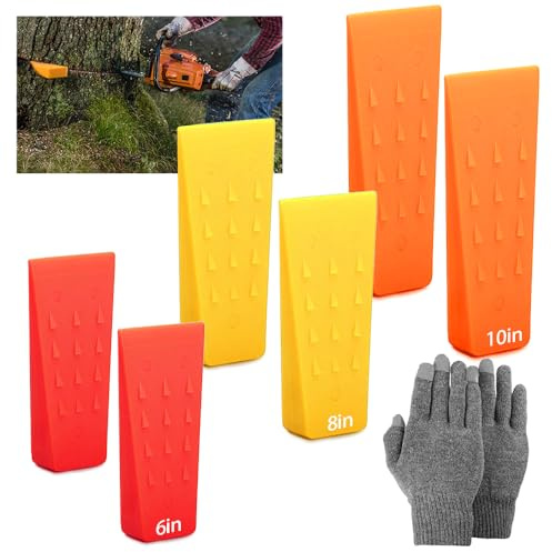 6 Pièces Coin D'abattage Plastique,Coin Abattage,Coin pour Fendre le Bois,Deux de Chaque : 6 Pouces, 8 Pouces et 10 Pouces,Coin Bucheron,Bucheron Materiel pour Couper l'arbre pour la Foresterie